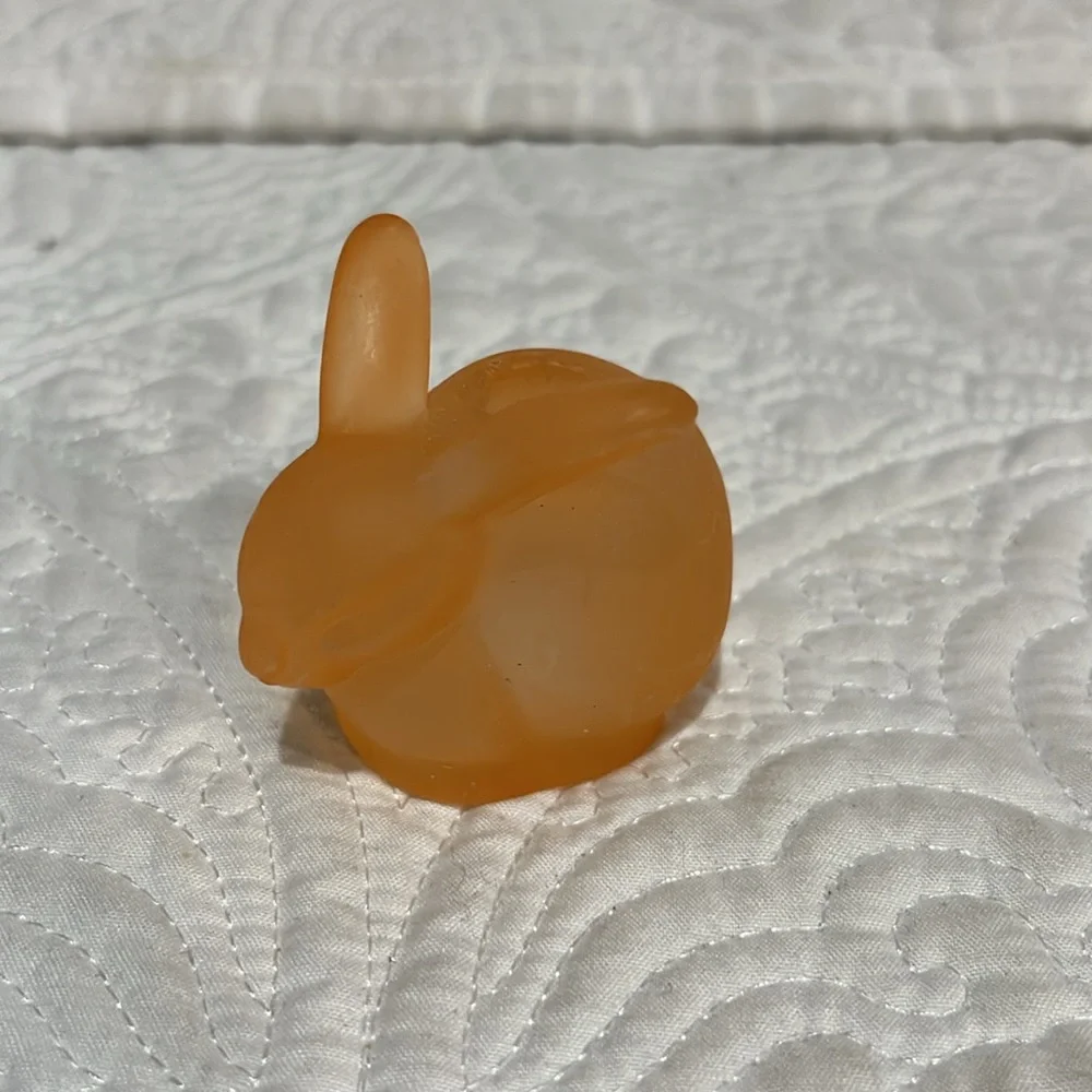 Set of 4 Williams Sonoma‎ frosted glass bunny candle holders